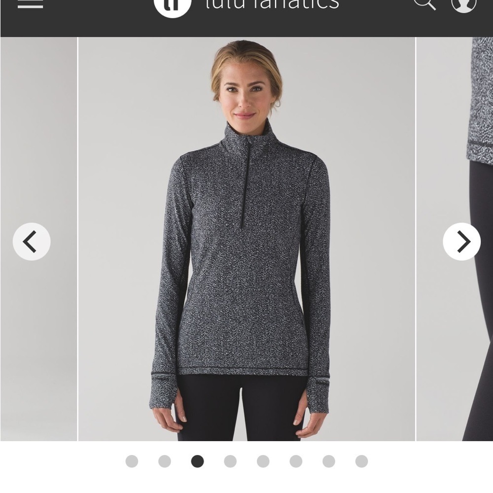 Lululemon Outrun 1/2 Zip Running Luon Ripple Jacquard Black White Size 4